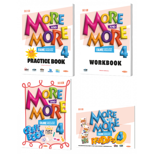 4 MORE&MORE PRACTICE BOOK & WORKBOOK & READERS & CRAFT BOOK (4 LÜ SET)