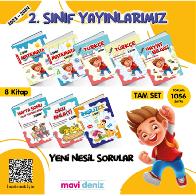 MAVİ DENİZ YAYINCILIK 2. SINIF TAM SET 2023-2024 (8 KİTAP)