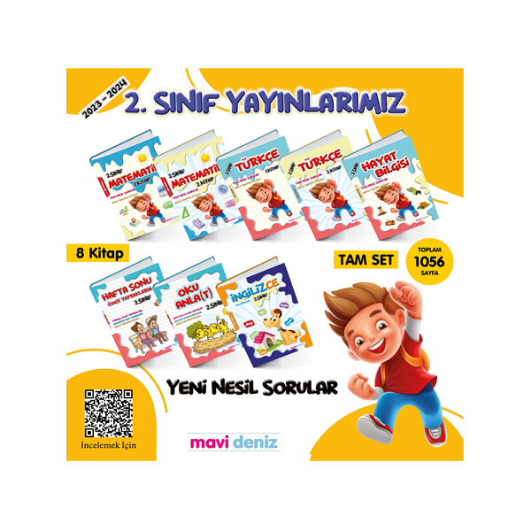 MAVİ DENİZ YAYINCILIK 2. SINIF TAM SET 2023-2024 (8 KİTAP)